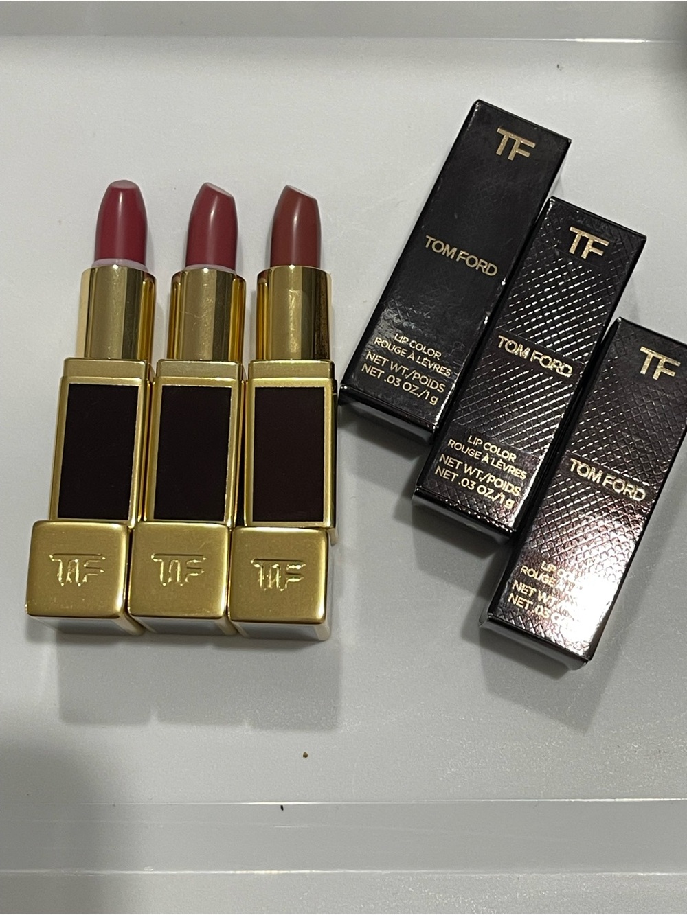 Tom Ford Mini Lipstick Trio 03 Casablanca, 19 runway rose, n3 west coast all NWT